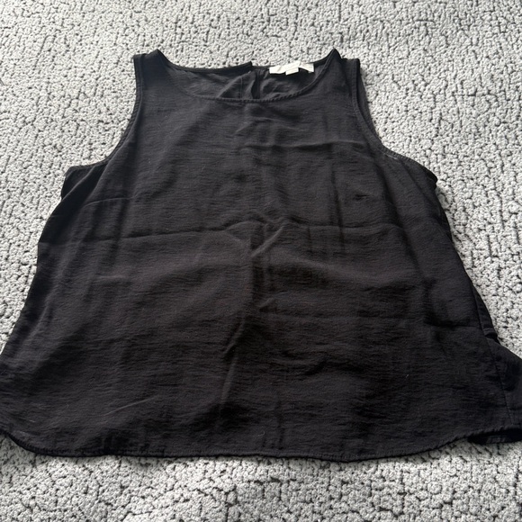 Ann Taylor Loft Black Tank with Button Down and Ruffle Hem Back - Picture 8 of 8